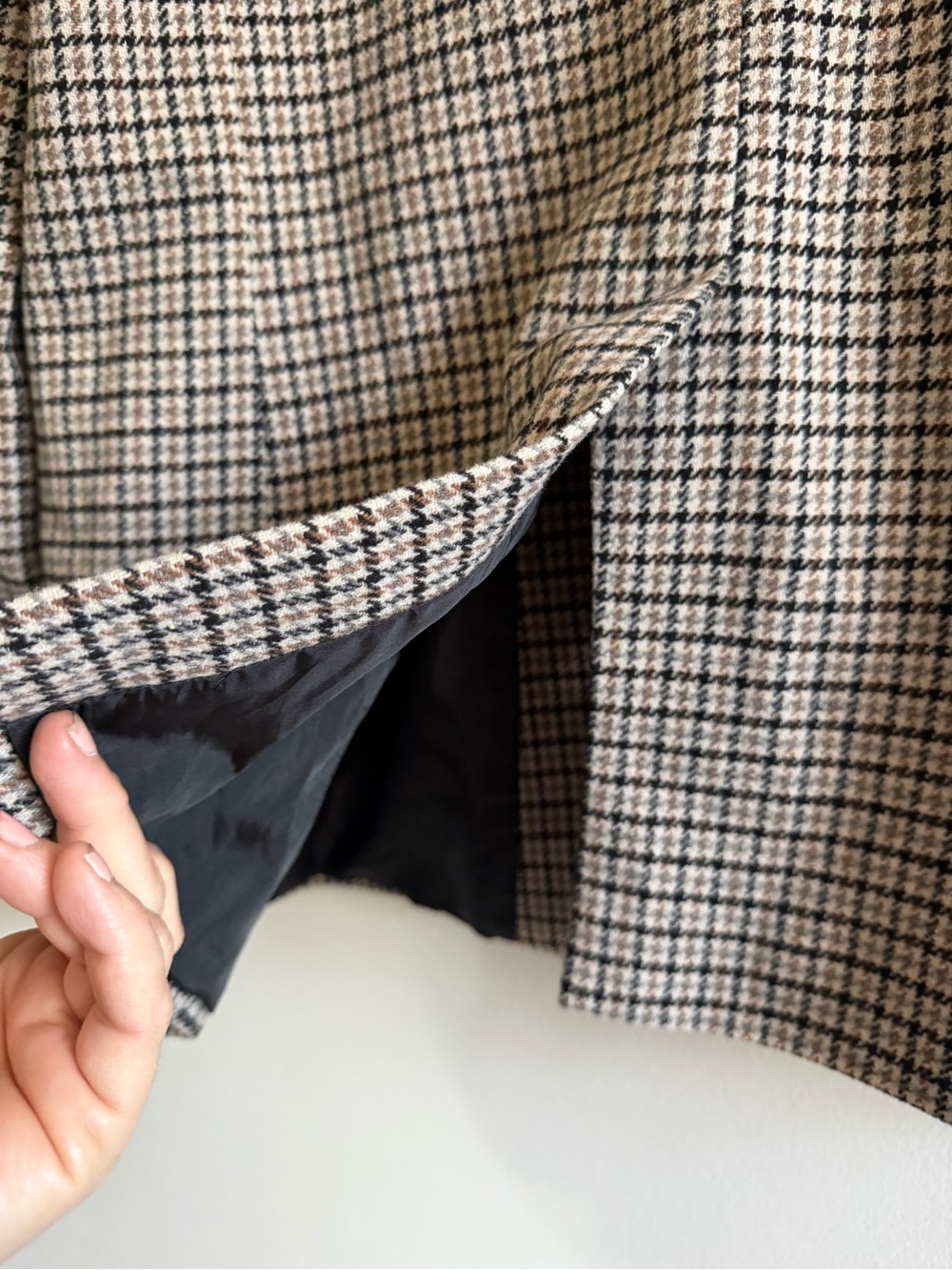 Classic Academia Houndstooth Plaid Blazer | Preppy Tailored Jacket M/L - Picture 6 of 7